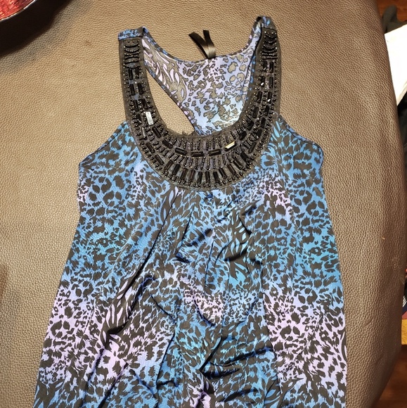 Rue21 Tops - Rue21  blue and  black  beaded summer  top